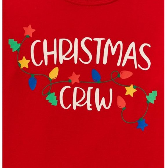 Unisex Long Sleeve RED Graphic Christmas Crew Tee Size 18 Months - Picture 2 of 6